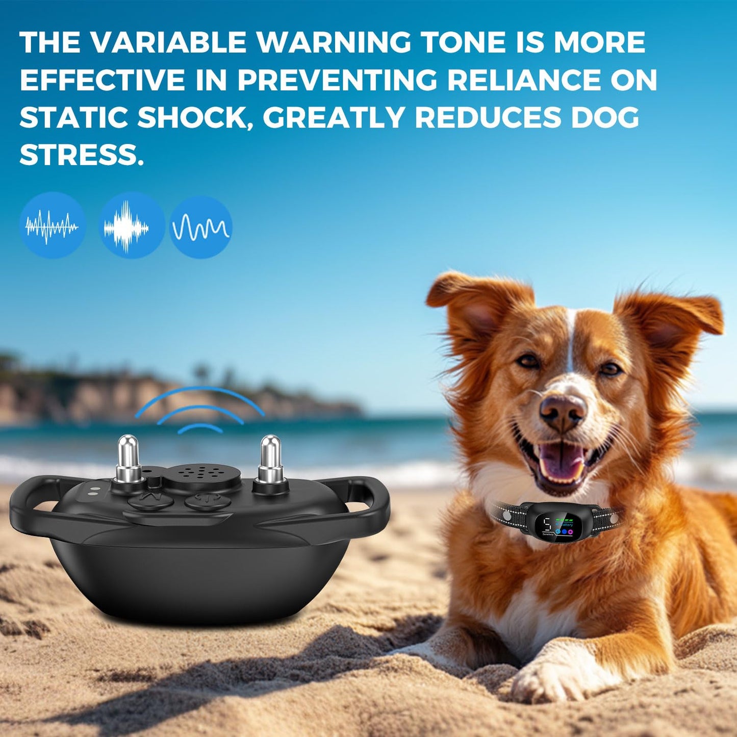 PetsVibe 2-in-1 Anti Bark Collar – Fully Automatic + Optional Manual Remote Control, No Shock, Dual Vibration, 7 Modes, Humane Dog Training, Waterproof, Rechargeable, Cuttable Strap