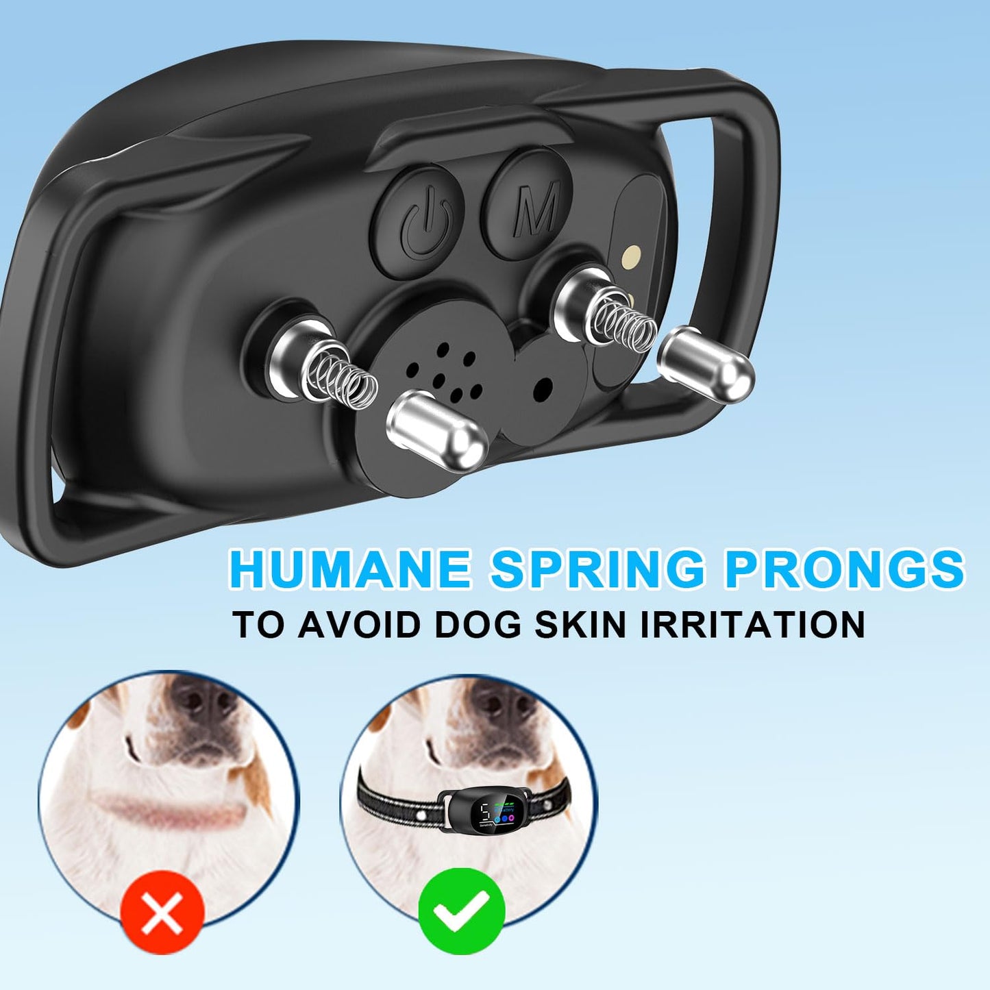 PetsVibe 2-in-1 Anti Bark Collar – Fully Automatic + Optional Manual Remote Control, No Shock, Dual Vibration, 7 Modes, Humane Dog Training, Waterproof, Rechargeable, Cuttable Strap