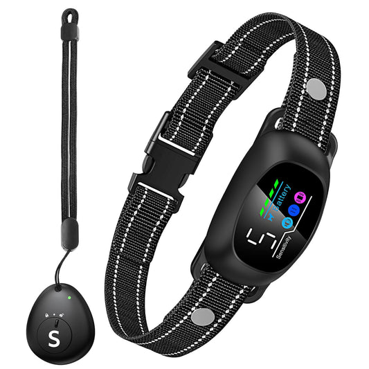 PetsVibe 2-in-1 Anti Bark Collar – Fully Automatic + Optional Manual Remote Control, No Shock, Dual Vibration, 7 Modes, Humane Dog Training, Waterproof, Rechargeable, Cuttable Strap