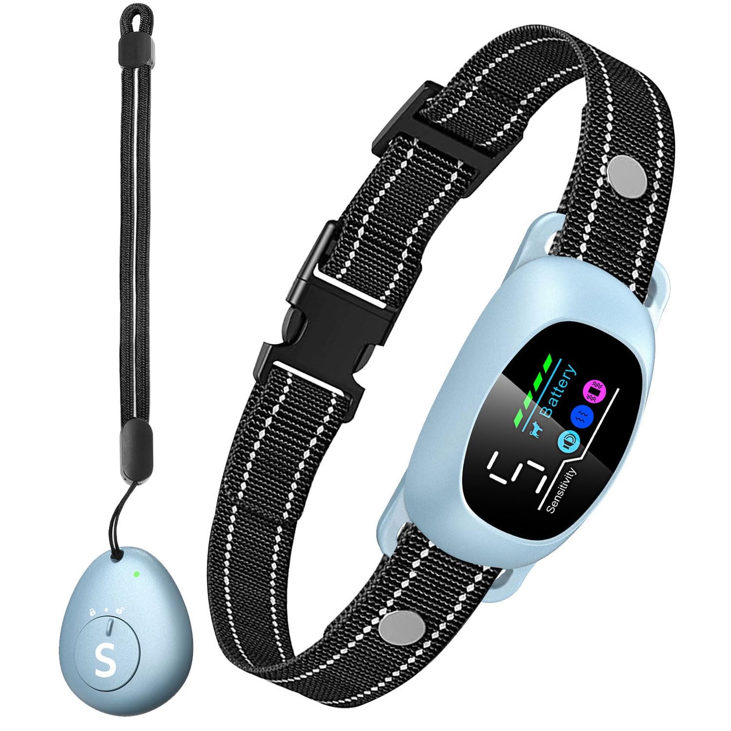 PetsVibe 2-in-1 Anti Bark Collar – Fully Automatic + Optional Manual Remote Control, No Shock, Dual Vibration, 7 Modes, Humane Dog Training, Waterproof, Rechargeable, Cuttable Strap