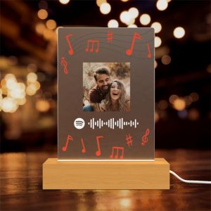 Custom Spotify Premium Glass Photo Acrylic Song Spotify Plaque With Night Light